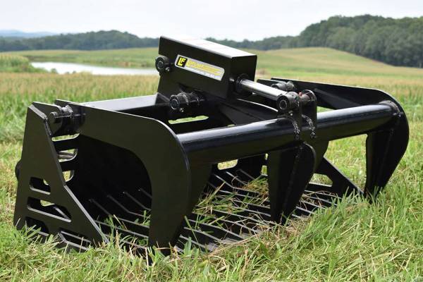 Loflin Fabrication Mini Skid Steer & Compact Tractor Rock Bucket Grapple - Iron Elk