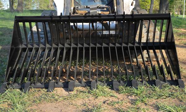 Loflin Fabrication Old Style Rock Bucket For Skid Steers & Tractors - Iron Elk