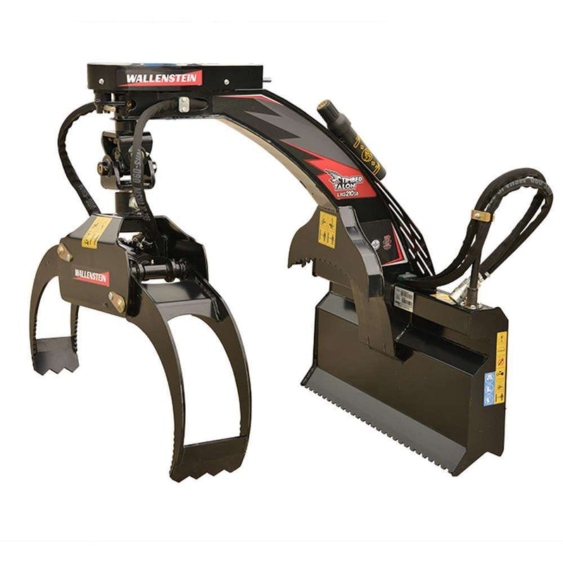 Wallenstein Equipment LXG210SB – 1,000 lb Mini - Skid Steer Log Grapple with Spring - Bias Enhancement - Iron Elk