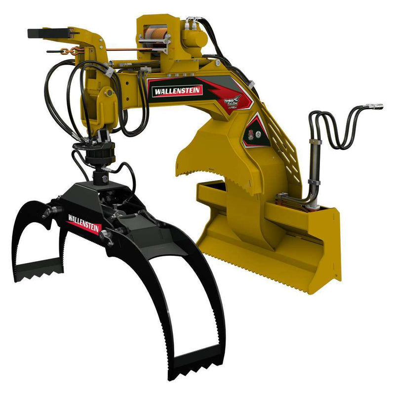 Wallenstein Equipment LXG430RP – 4,500 lb Hydraulic Rotator Grapple with Winch & Extendable Boom - Iron Elk