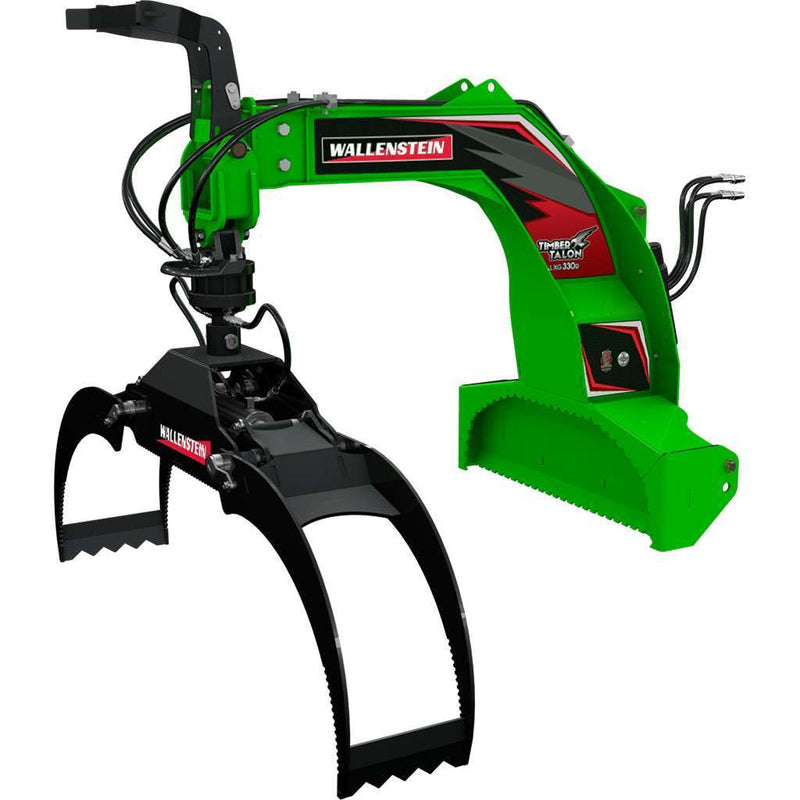 Wallenstein Equipment LXG330R – Heavy - Duty Log Grapple with Full Hydraulic Rotation - Iron Elk