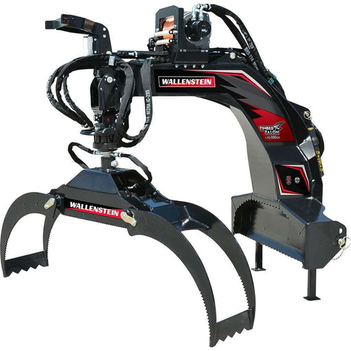 Wallenstein Equipment LXG330RP – 4,500 lb Hydraulic Rotator Log Grapple with Winch & Extendable Boom - Iron Elk