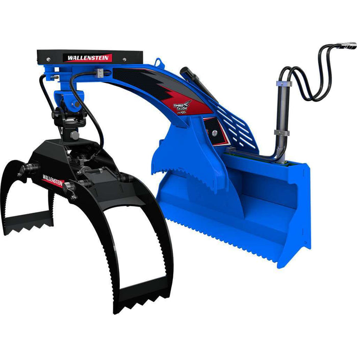 Wallenstein Equipment LXG420S – 3,000 lb Skid‑Steer Log Grapple with 180° Spring‑Centered Rotation - Iron Elk